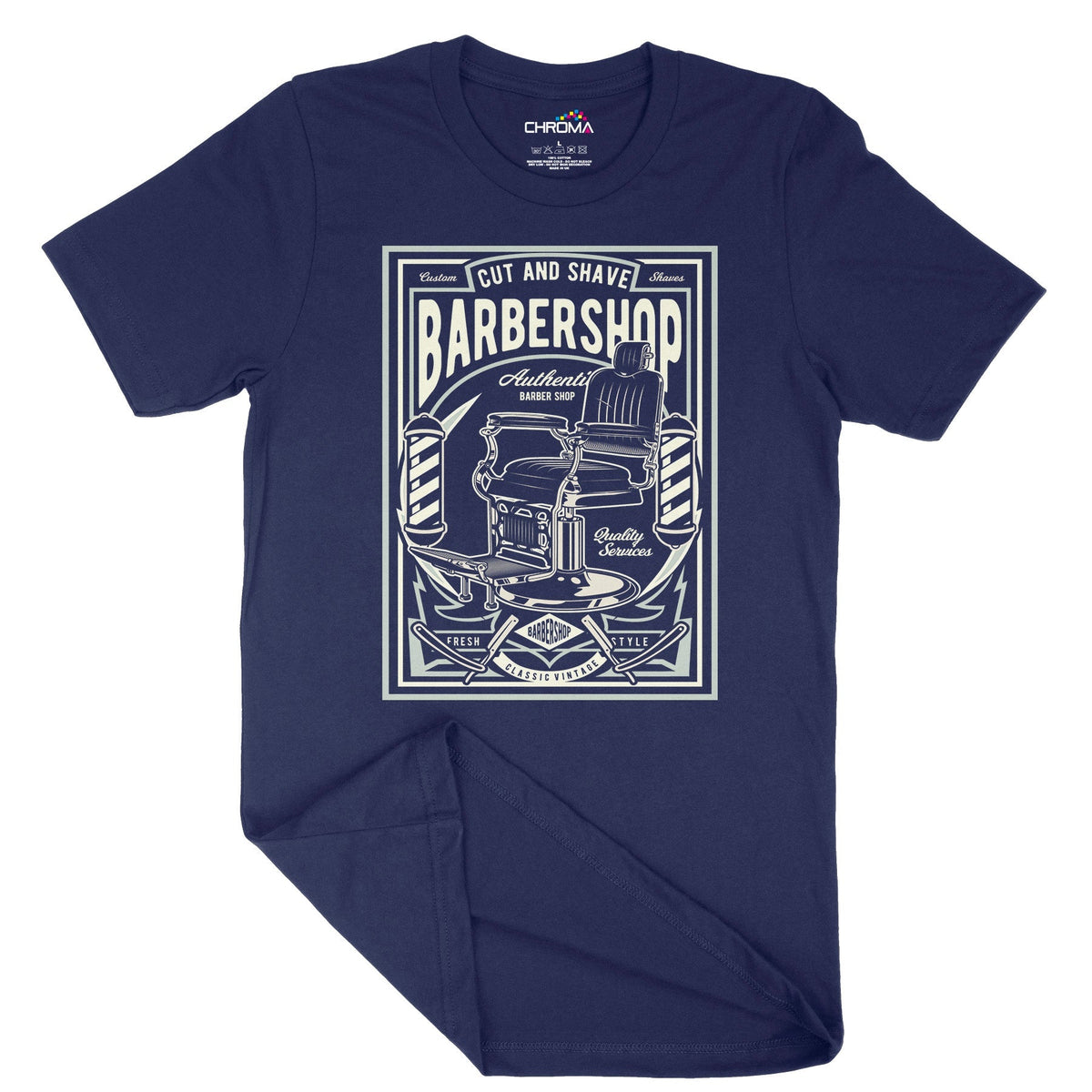 Barbershop Cut & Shave | Vintage Adult T-Shirt | Classic Vintage Cloth Chroma Clothing