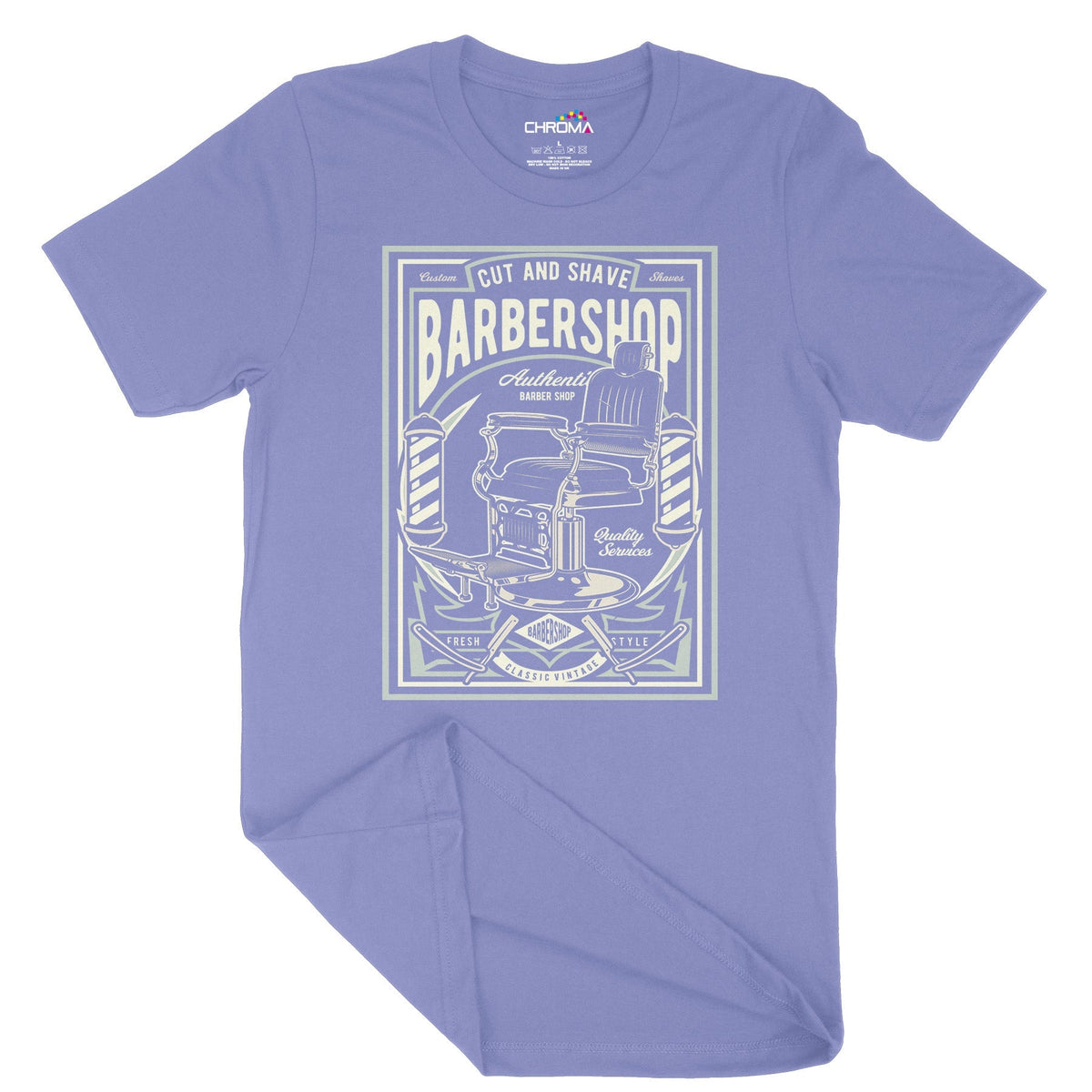 Barbershop Cut & Shave | Vintage Adult T-Shirt | Classic Vintage Cloth Chroma Clothing