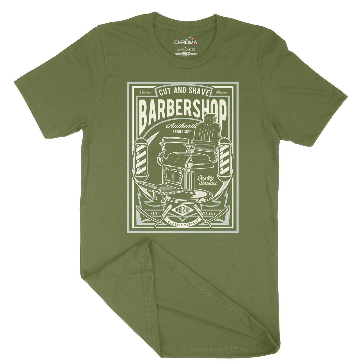 Barbershop Cut & Shave | Vintage Adult T-Shirt | Classic Vintage Cloth Chroma Clothing