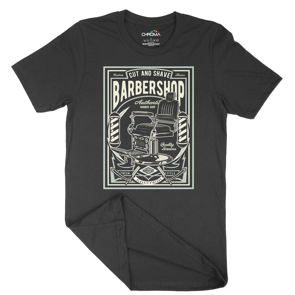 Barbershop Cut & Shave | Vintage Adult T-Shirt | Classic Vintage Cloth Chroma Clothing