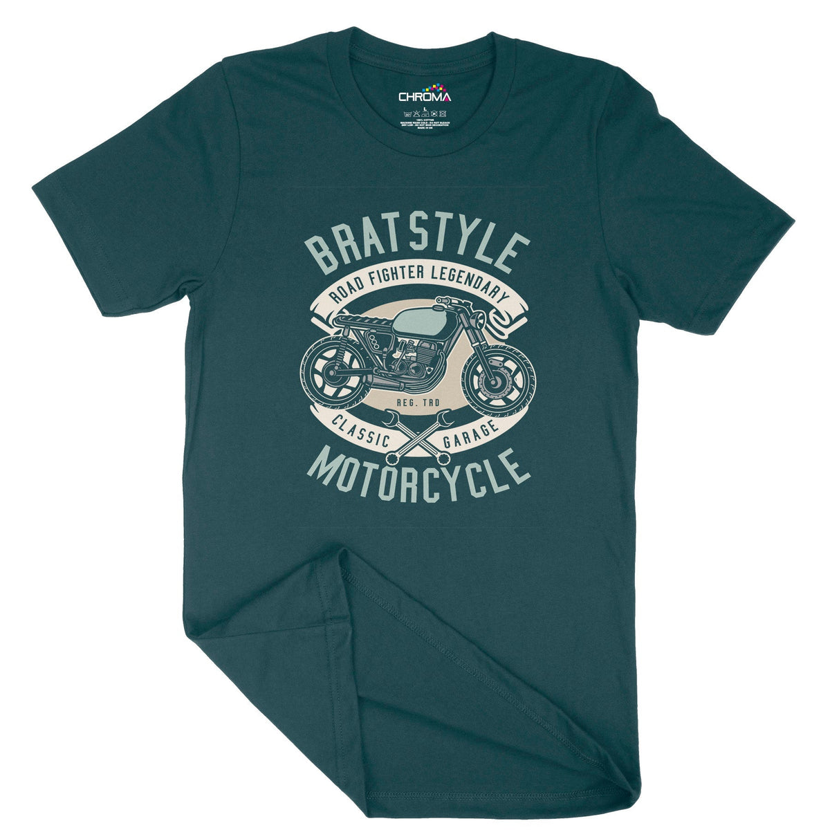 Brat Style Motorcycle | Vintage Adult T-Shirt | Classic Vintage Clothi Chroma Clothing