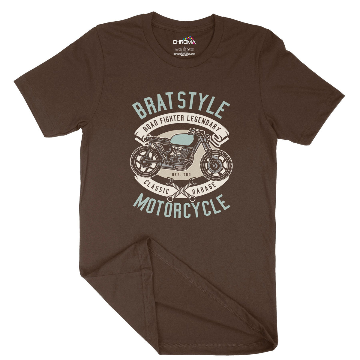 Brat Style Motorcycle | Vintage Adult T-Shirt | Classic Vintage Clothi Chroma Clothing