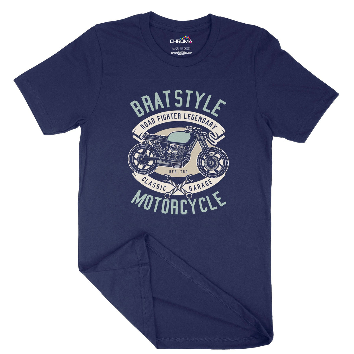 Brat Style Motorcycle | Vintage Adult T-Shirt | Classic Vintage Clothi Chroma Clothing