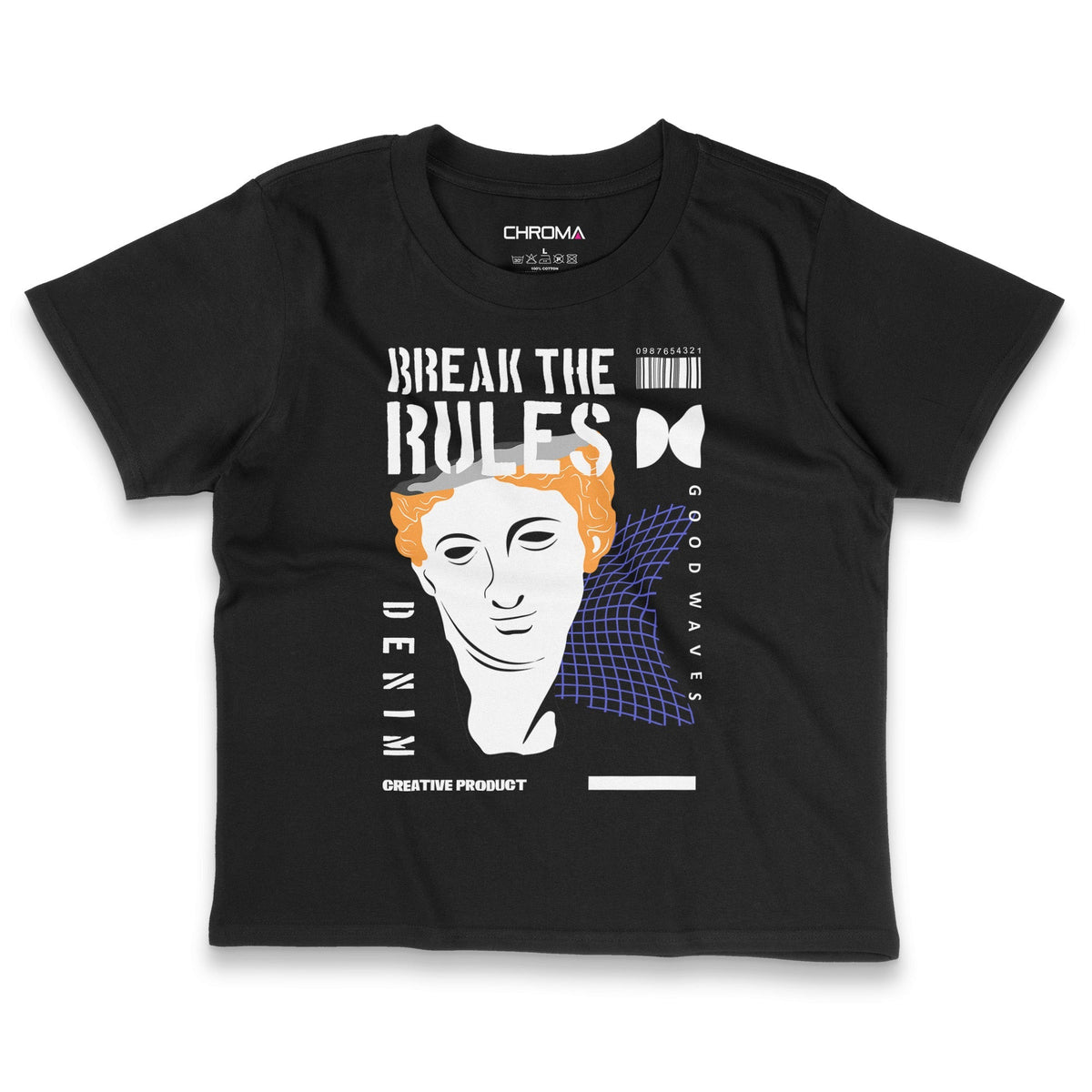 Break The Rules | Women's Cropped T-Shirt Chroma Clothing
