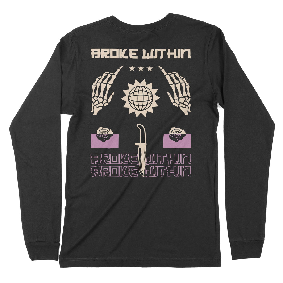 Broke Within | Back Print | Long-Sleeve T-Shirt | Premium Quality Stre Chroma Clothing