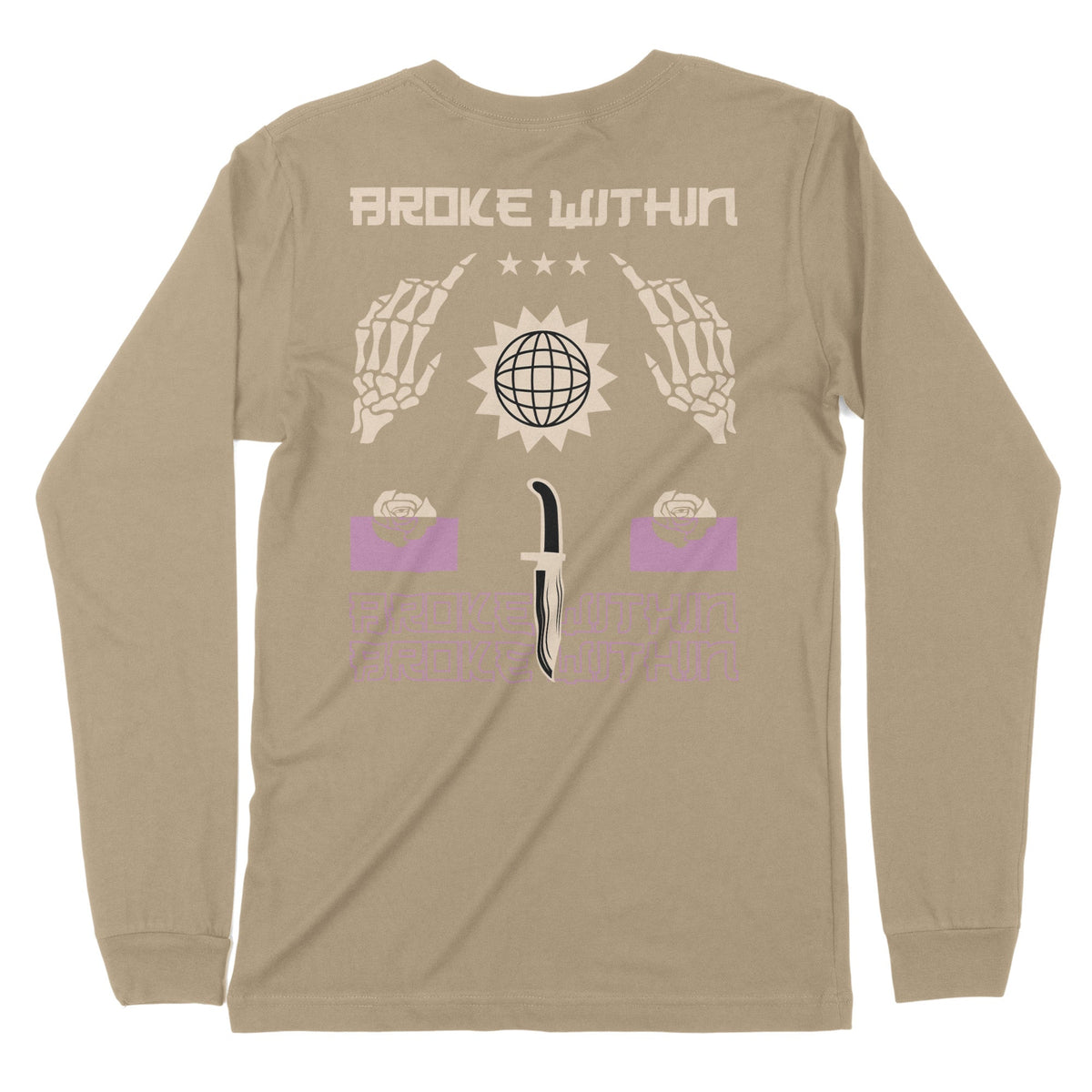 Broke Within | Back Print | Long-Sleeve T-Shirt | Premium Quality Stre Chroma Clothing