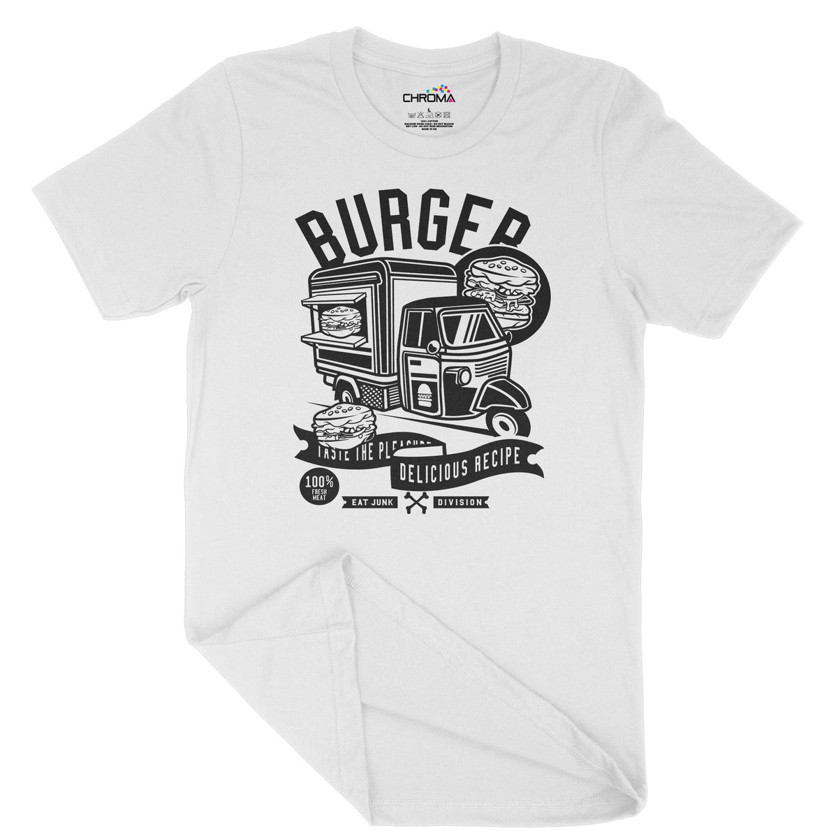 Burger Van | Vintage Adult T-Shirt | Classic Vintage Clothing Chroma Clothing