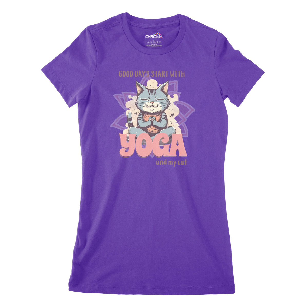 Cat Yoga Women's Classic Fitted T-Shirt Chroma Clothing