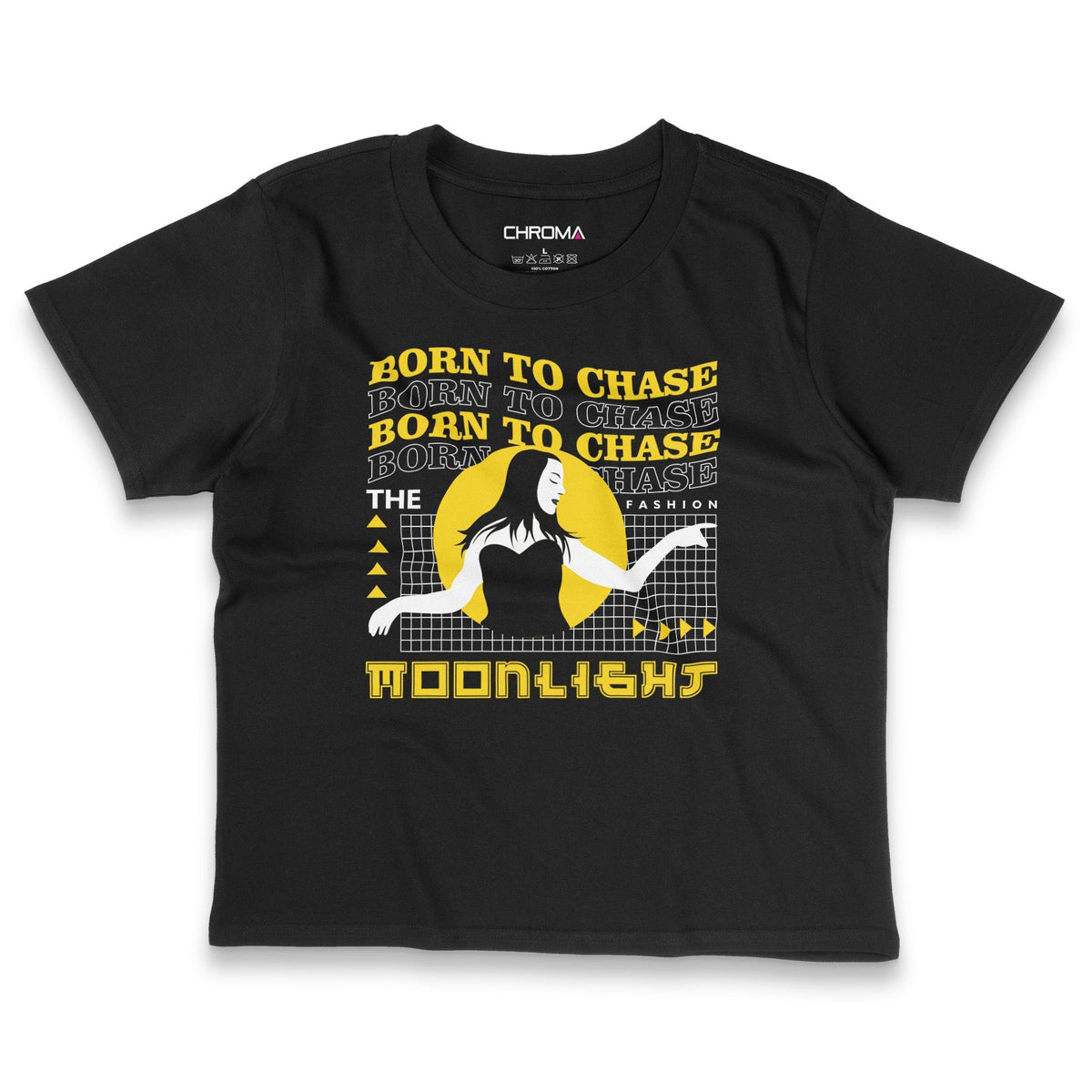 Chase The Moonlight | Women's Cropped T-Shirt Chroma Clothing