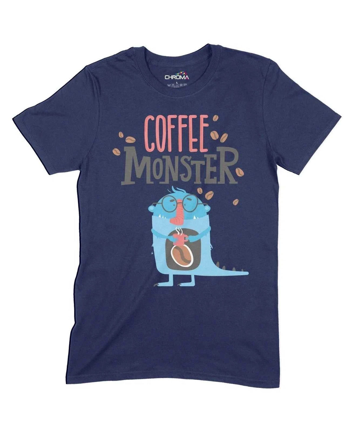Coffee Monster Unisex Adult T-Shirt Chroma Clothing