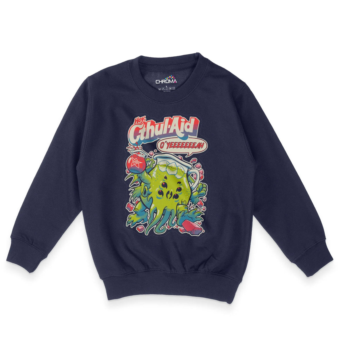 Cthul-Aid Halloween Unisex Youth Sweatshirt | Premium Halloween Clothi Chroma Clothing