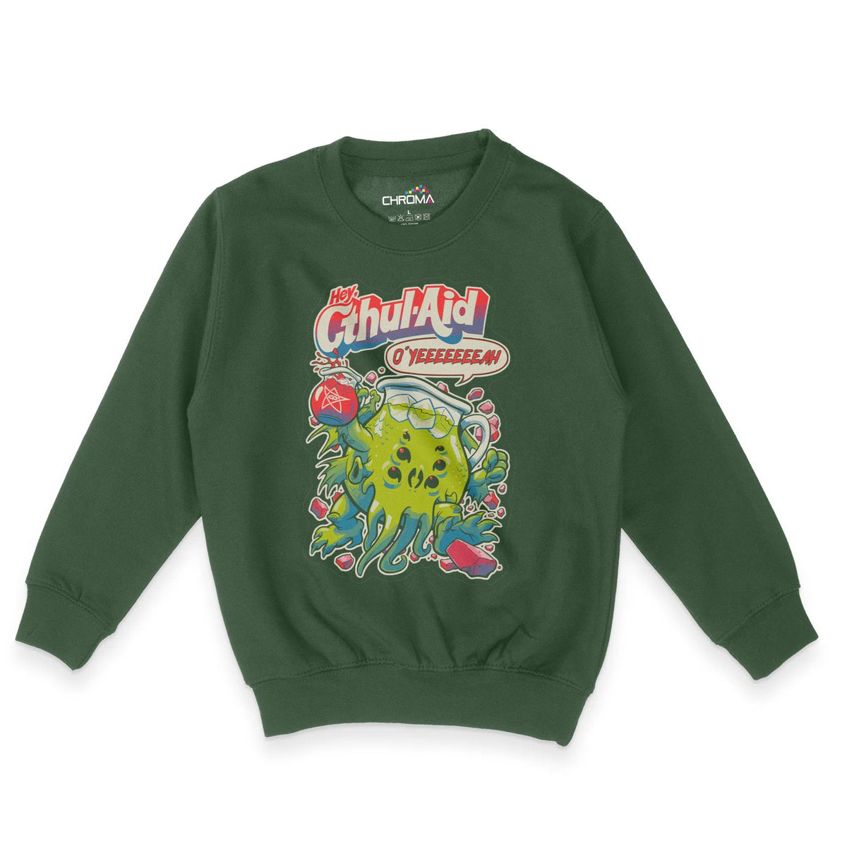 Cthul-Aid Halloween Unisex Youth Sweatshirt | Premium Halloween Clothi Chroma Clothing