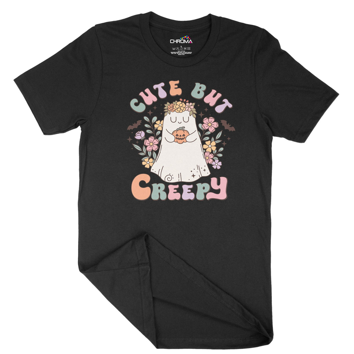Cute But Creepy Halloween Unisex Adult T-Shirt | Premium Halloween Clo Chroma Clothing