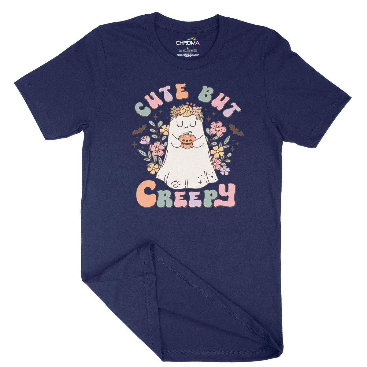 Cute But Creepy Halloween Unisex Adult T-Shirt | Premium Halloween Clo Chroma Clothing