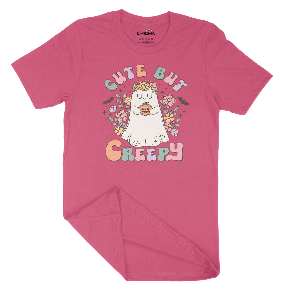 Cute But Creepy Halloween Unisex Adult T-Shirt | Premium Halloween Clo Chroma Clothing