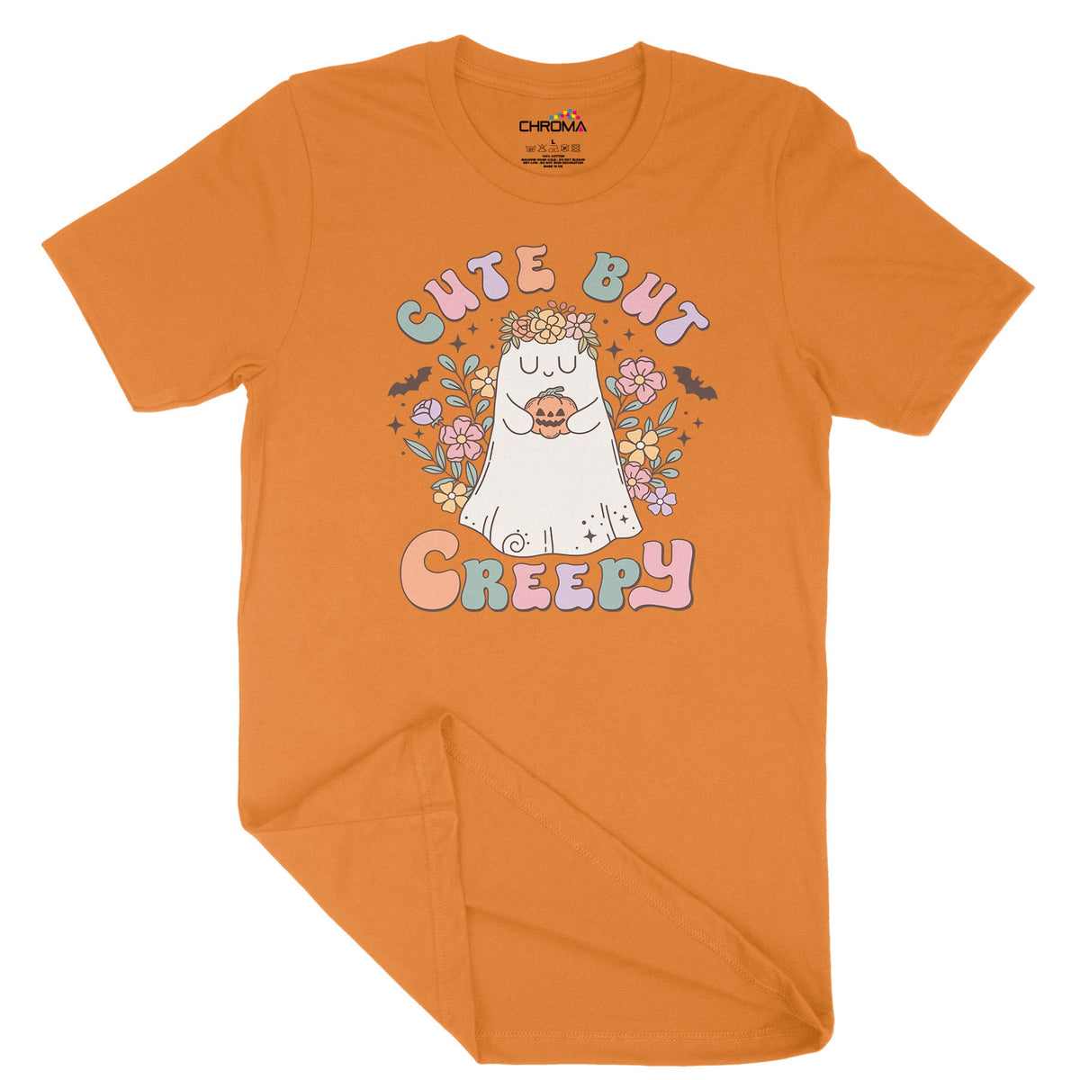 Cute But Creepy Halloween Unisex Adult T-Shirt | Premium Halloween Clo Chroma Clothing