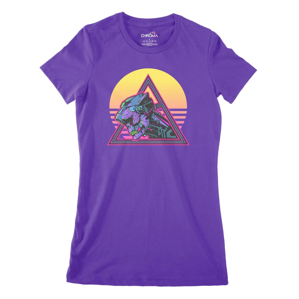 Cyborg Head Cyberpunk Women's Classic Fitted T-Shirt | Premium Quality Chroma Clothing