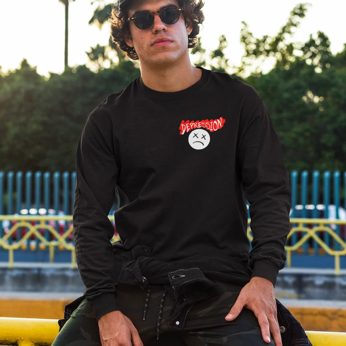 Depression | Dual Print | Long-Sleeve T-Shirt | Premium Quality Street Chroma Clothing