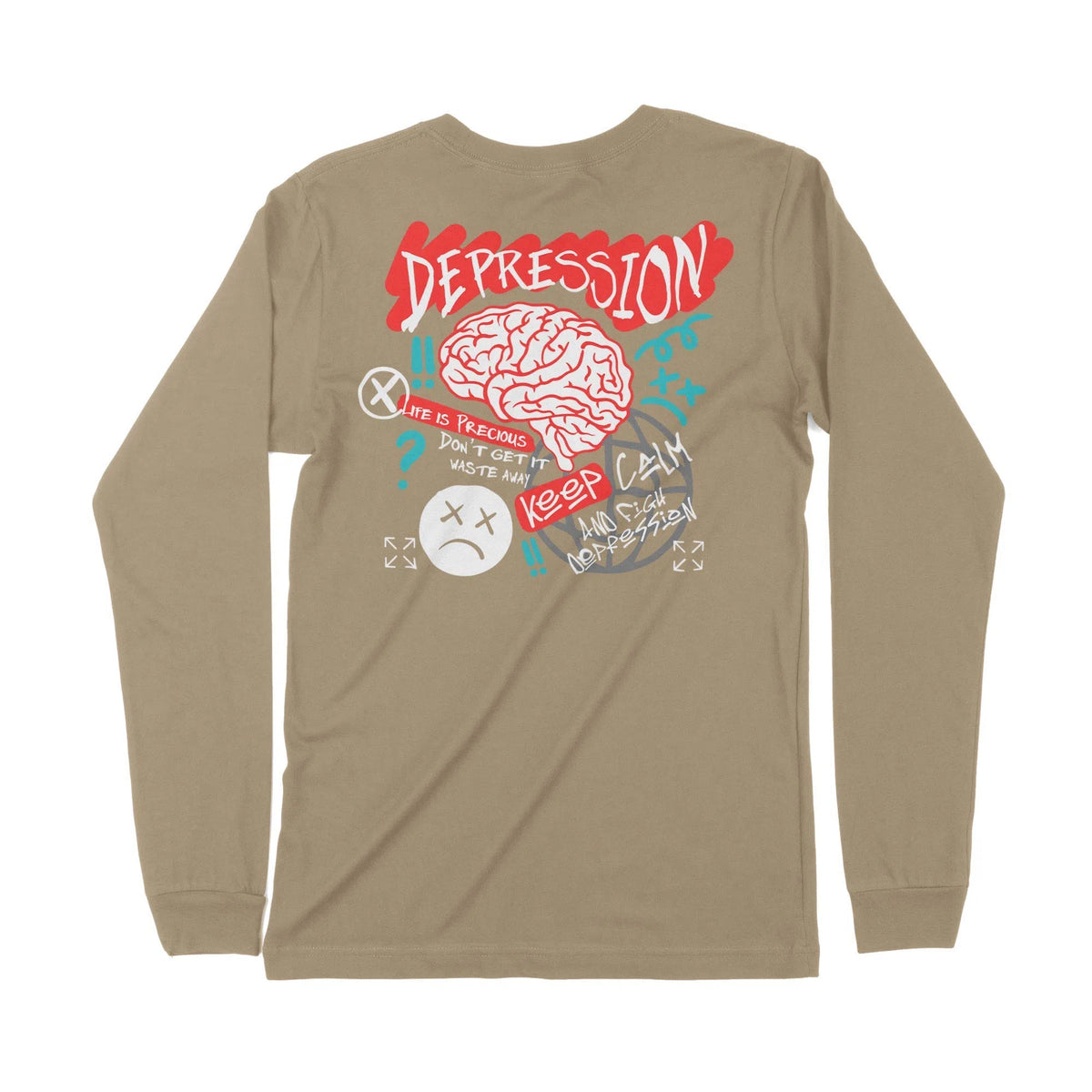 Depression | Dual Print | Long-Sleeve T-Shirt | Premium Quality Street Chroma Clothing