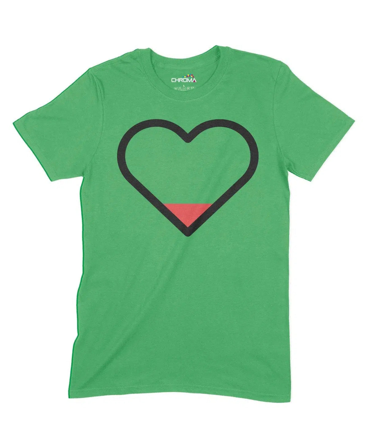 Empty Heart Unisex Adult T-Shirt Chroma Clothing
