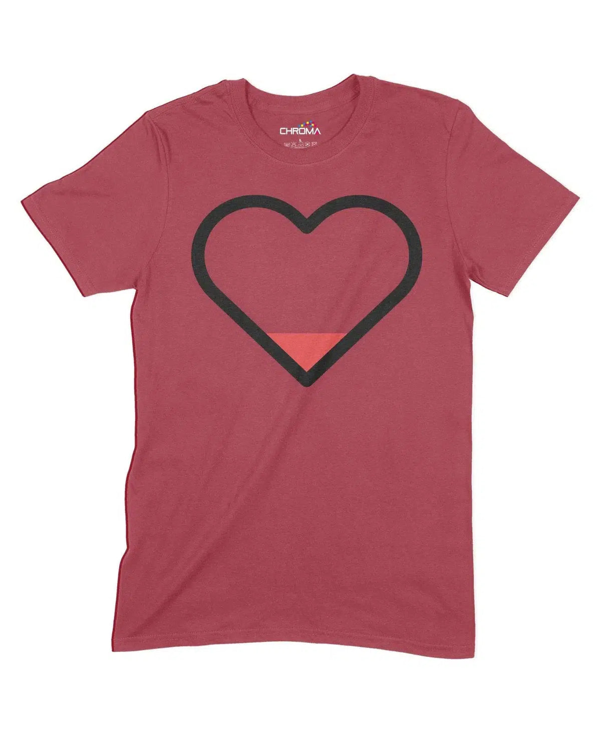 Empty Heart Unisex Adult T-Shirt Chroma Clothing