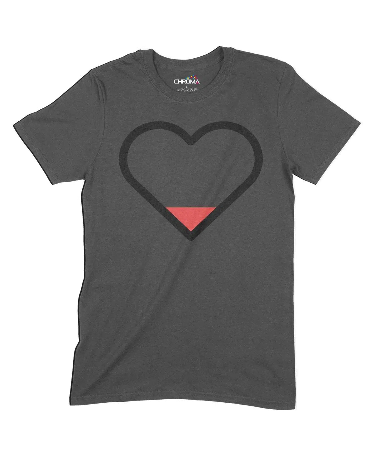 Empty Heart Unisex Adult T-Shirt Chroma Clothing