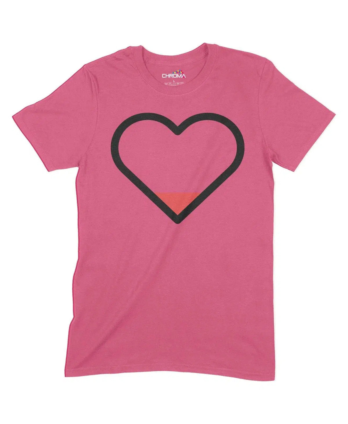 Empty Heart Unisex Adult T-Shirt Chroma Clothing