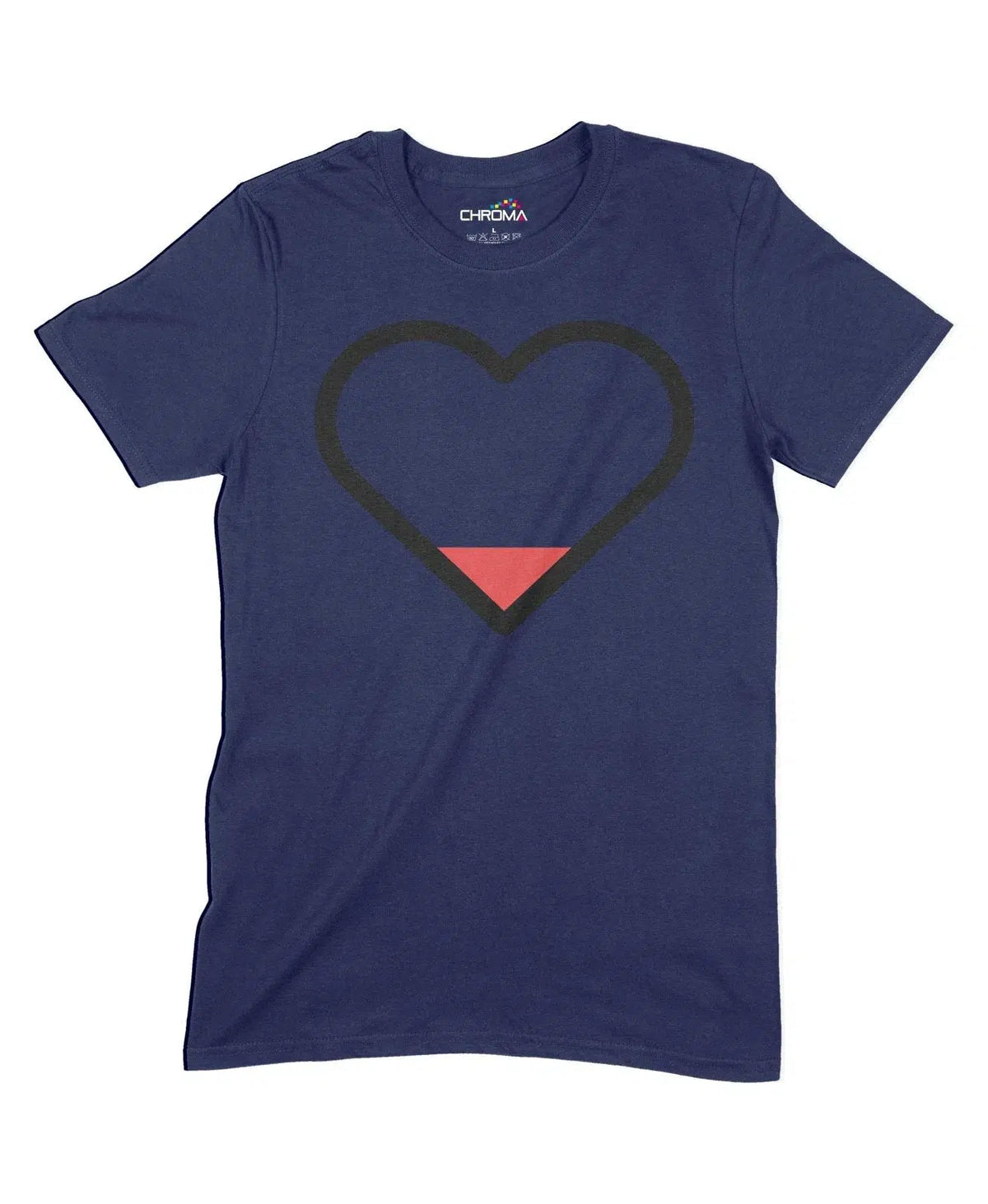 Empty Heart Unisex Adult T-Shirt Chroma Clothing