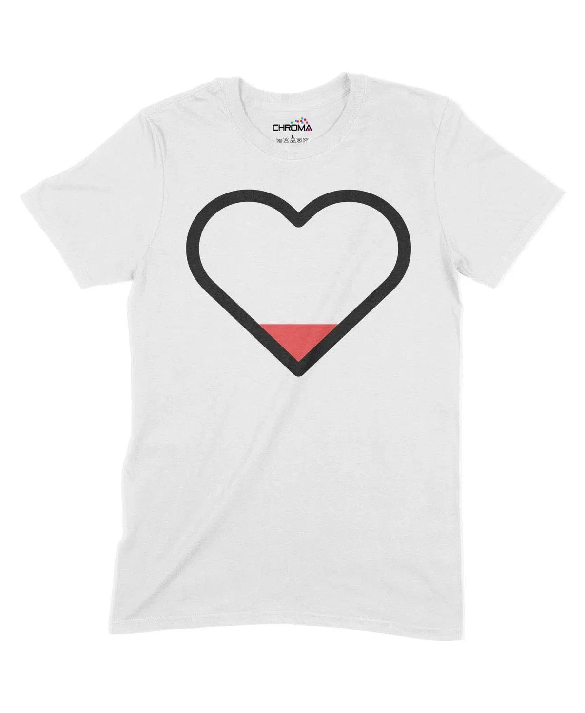 Empty Heart Unisex Adult T-Shirt Chroma Clothing