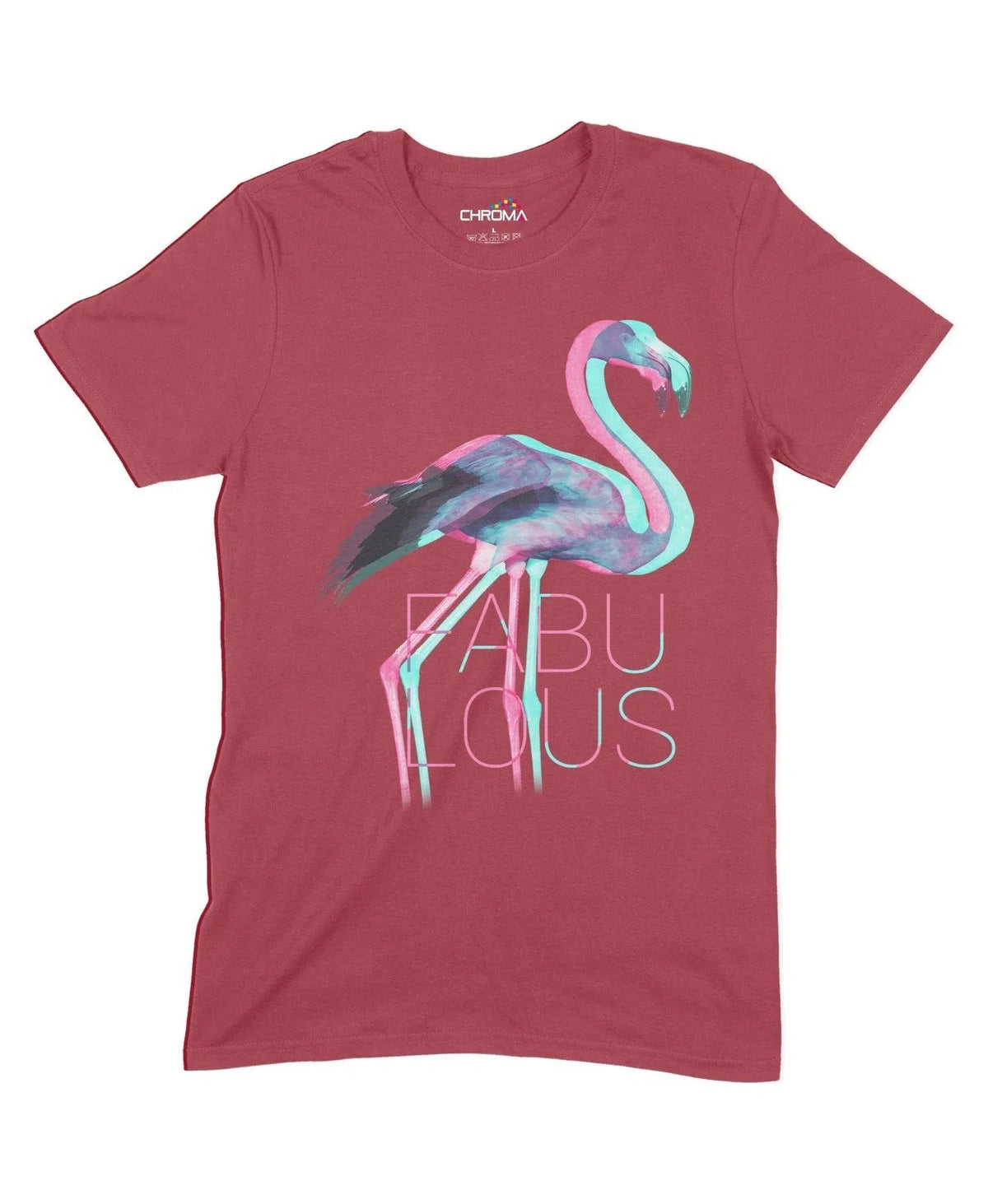 Fabulous Flamingo Unisex Adult T-Shirt Chroma Clothing