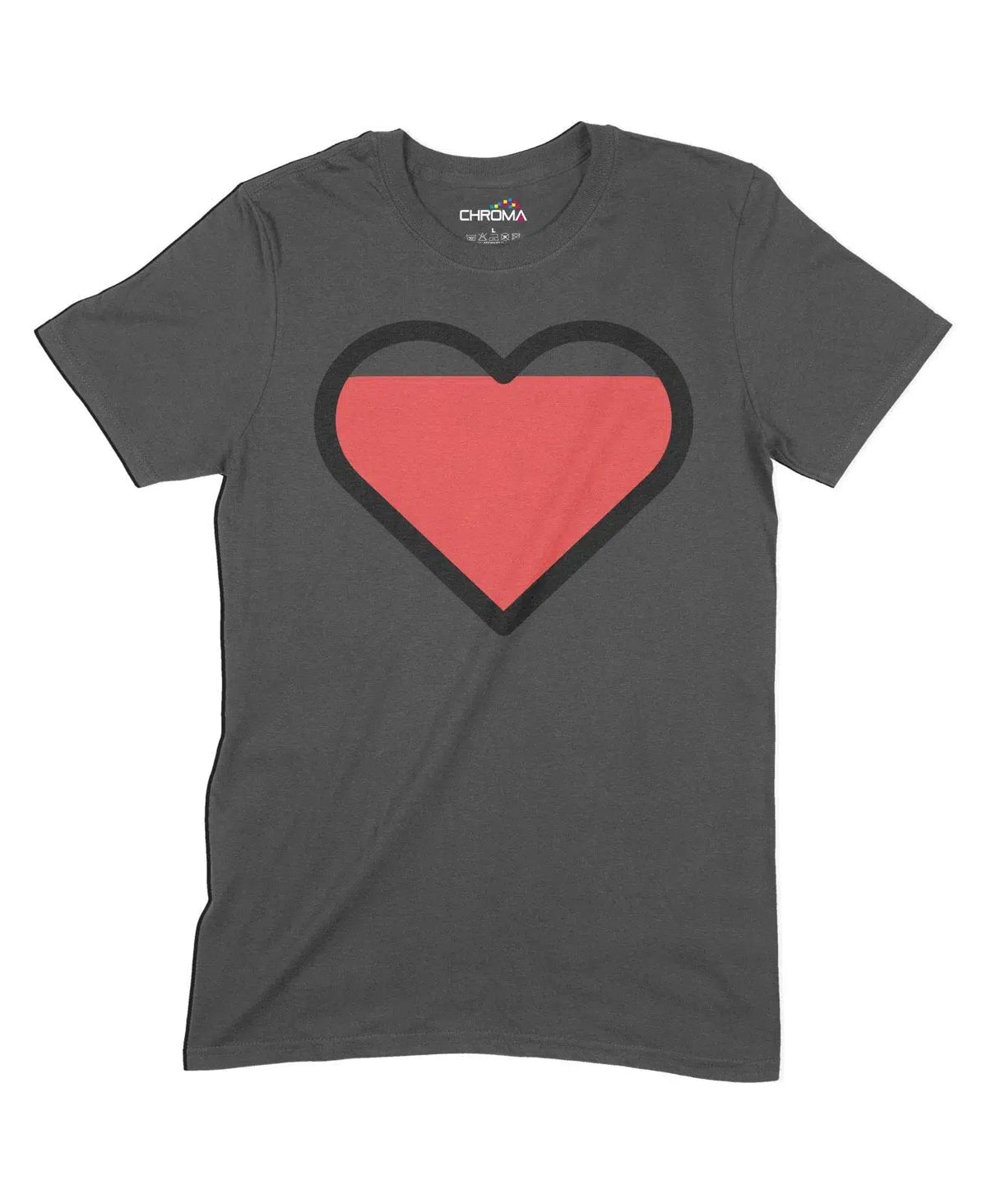 Filled Heart Unisex Adult T-Shirt Chroma Clothing