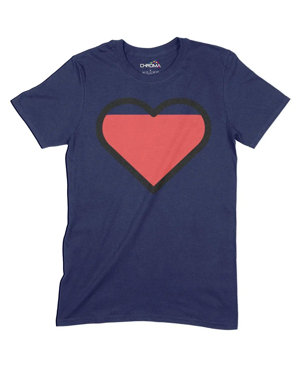 Filled Heart Unisex Adult T-Shirt Chroma Clothing