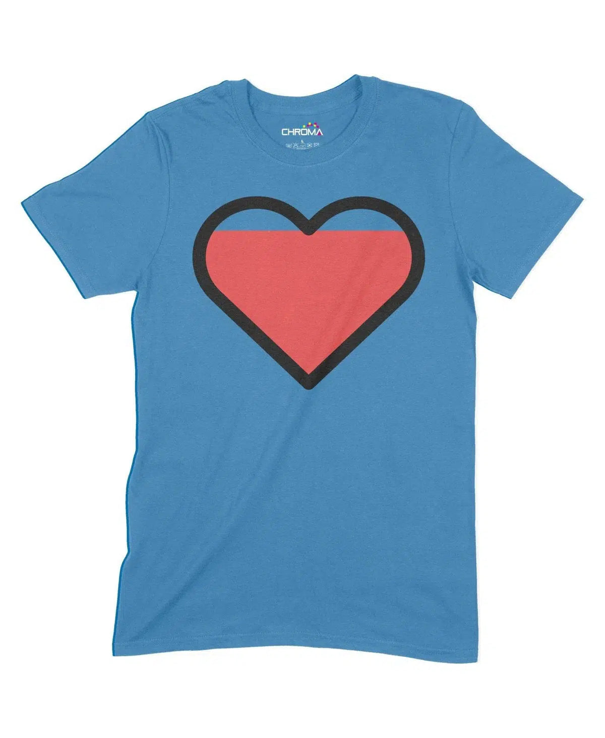 Filled Heart Unisex Adult T-Shirt Chroma Clothing