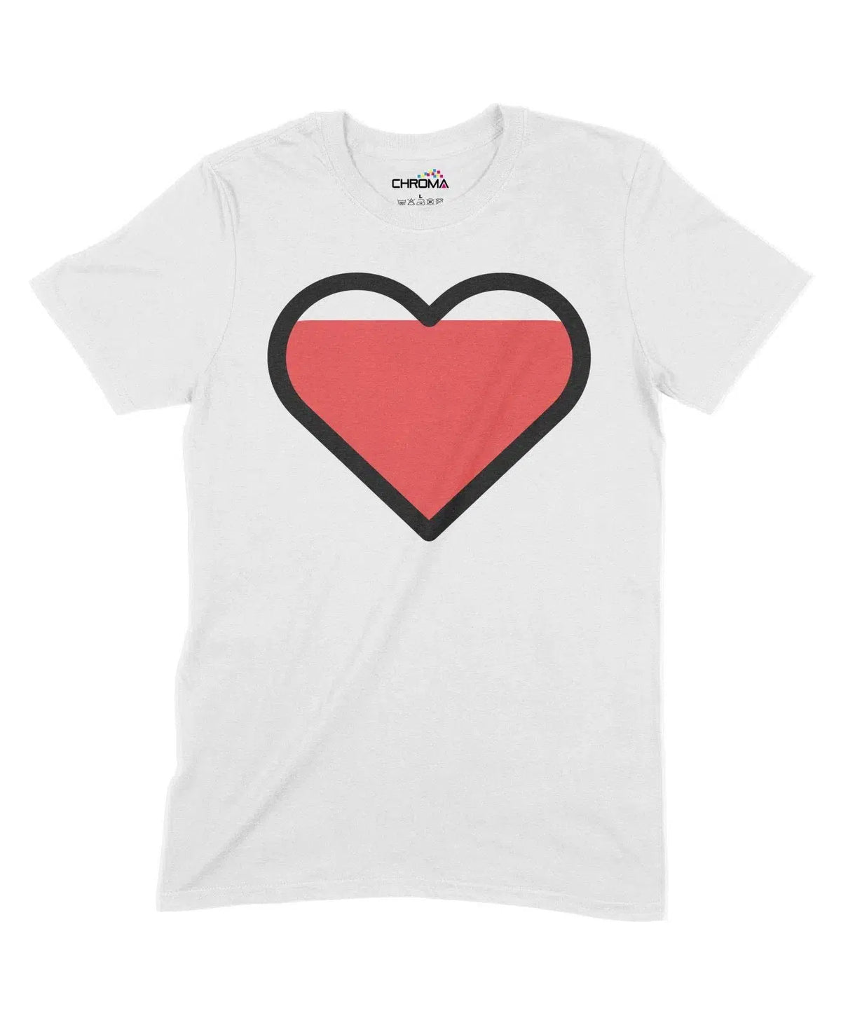 Filled Heart Unisex Adult T-Shirt Chroma Clothing