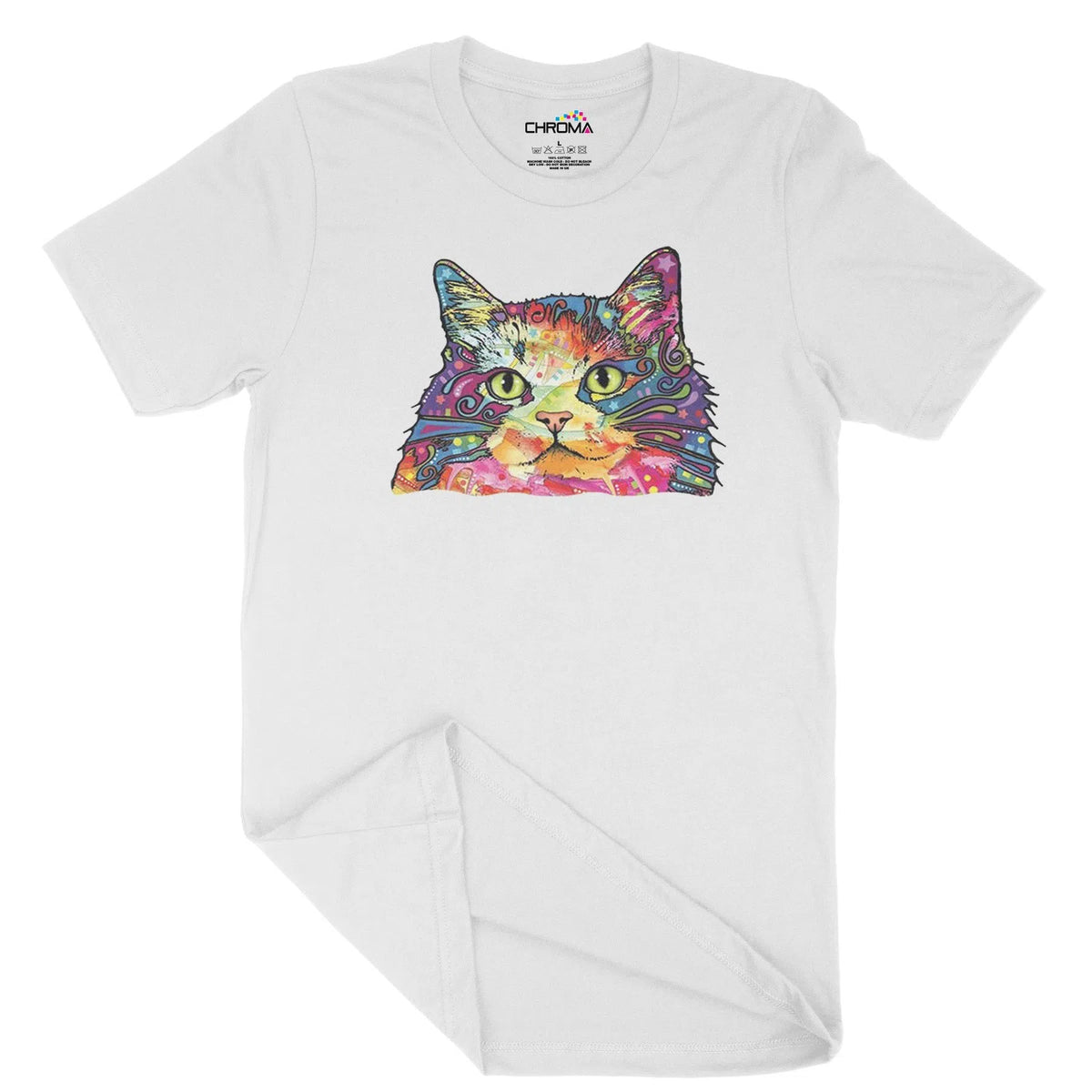 Funky Neon Cat Unisex Adult T-Shirt Chroma Clothing