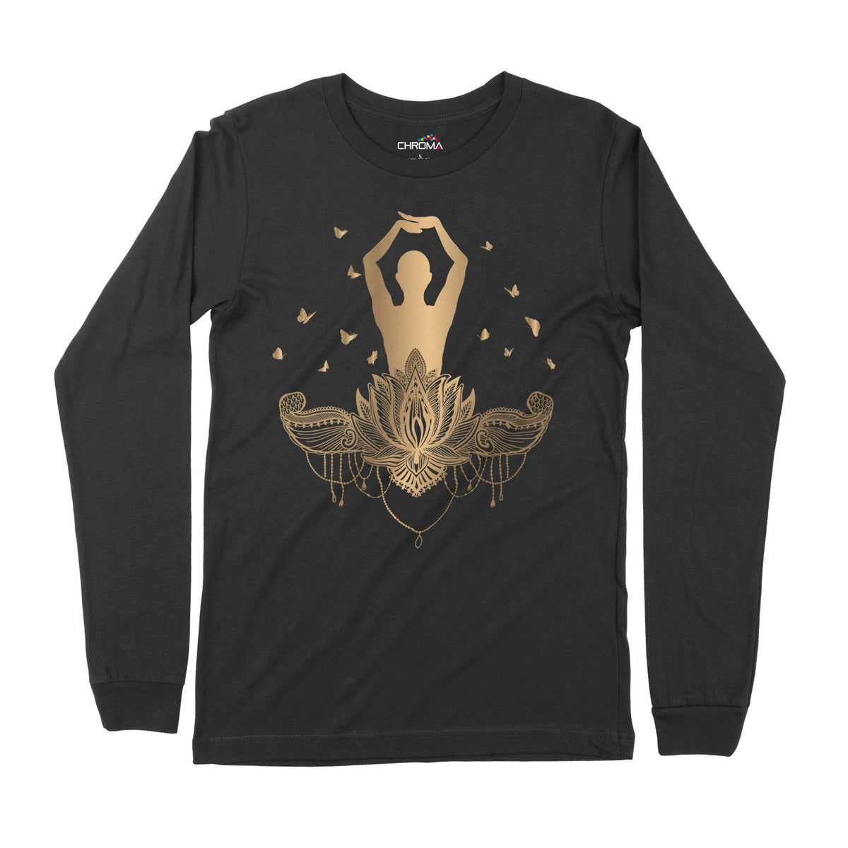 Golden Yoga | Long-Sleeve T-Shirt | Premium Quality Streetwear Chroma Clothing