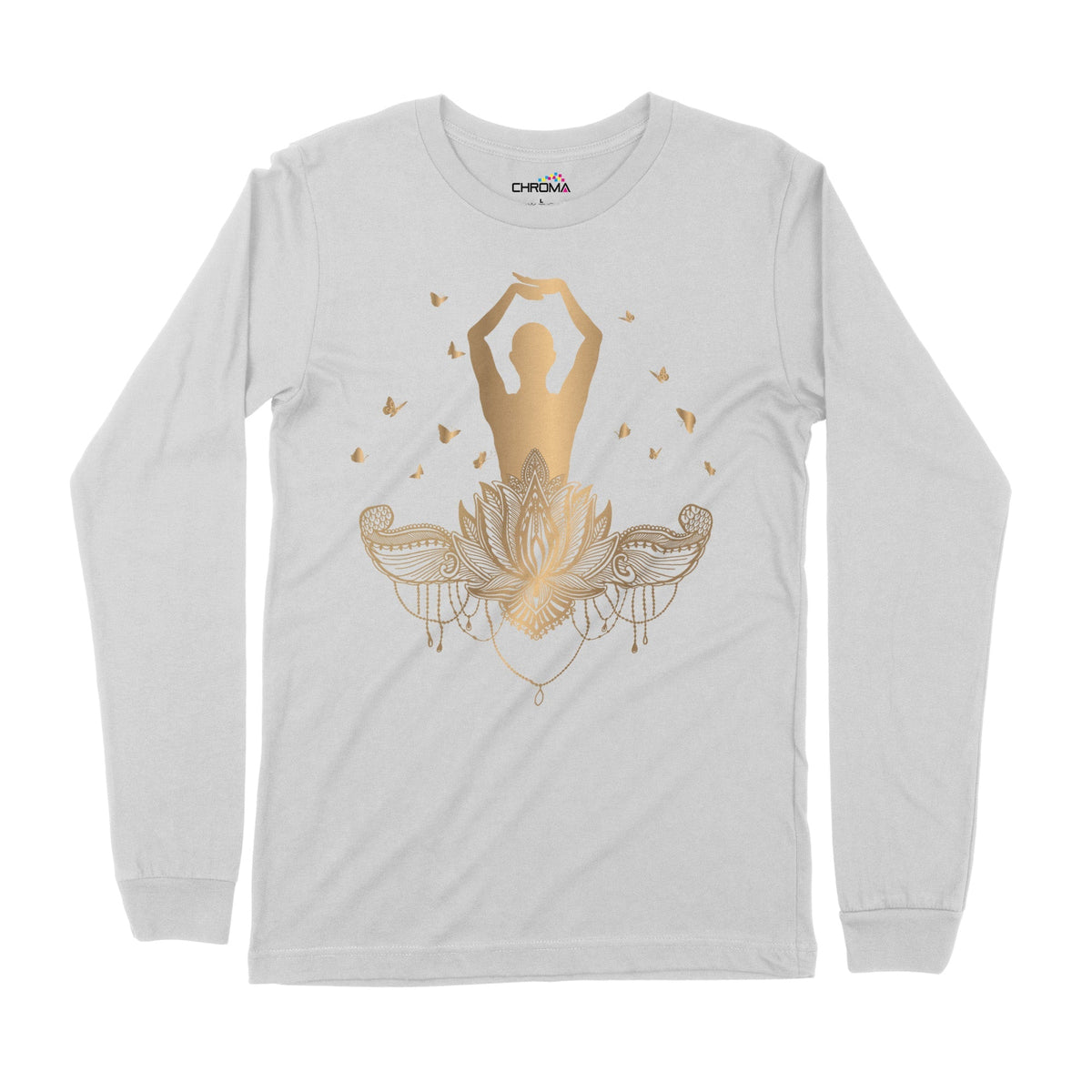 Golden Yoga | Long-Sleeve T-Shirt | Premium Quality Streetwear Chroma Clothing