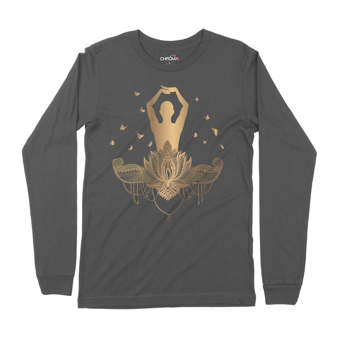 Golden Yoga | Long-Sleeve T-Shirt | Premium Quality Streetwear Chroma Clothing