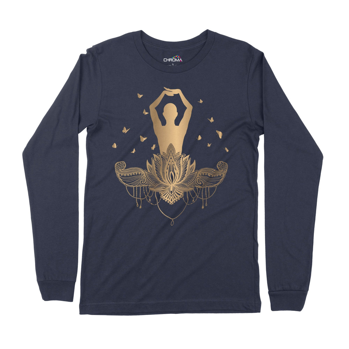 Golden Yoga | Long-Sleeve T-Shirt | Premium Quality Streetwear Chroma Clothing