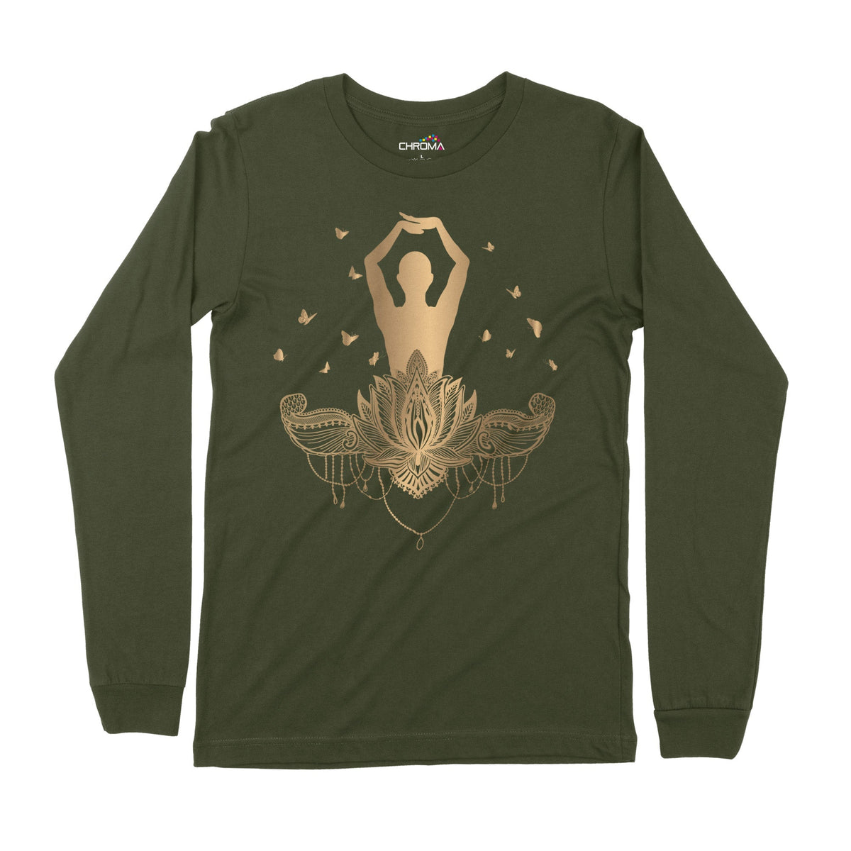 Golden Yoga | Long-Sleeve T-Shirt | Premium Quality Streetwear Chroma Clothing