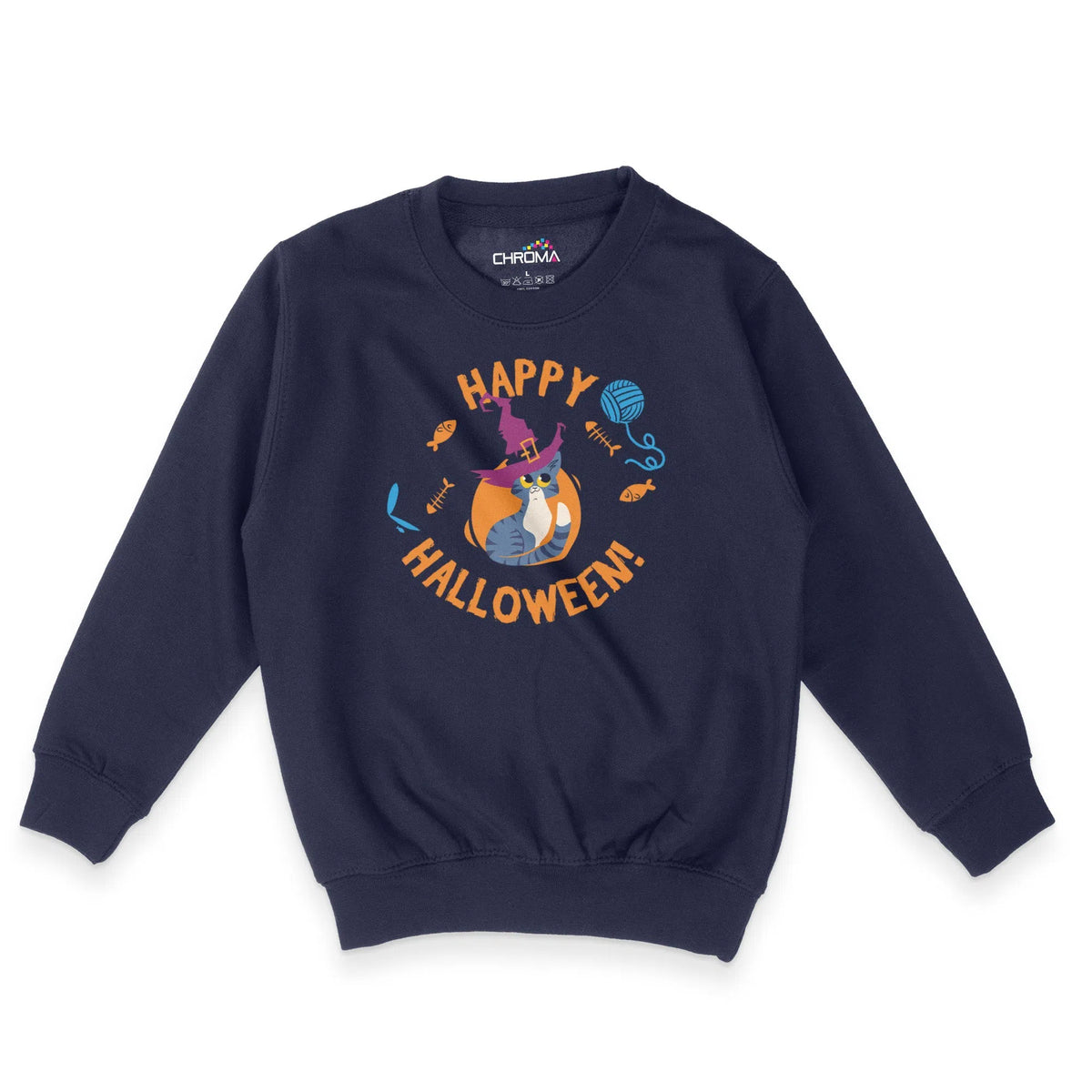 Happy Halloween Unisex Youth Sweatshirt | Premium Halloween Clothing Chroma Clothing