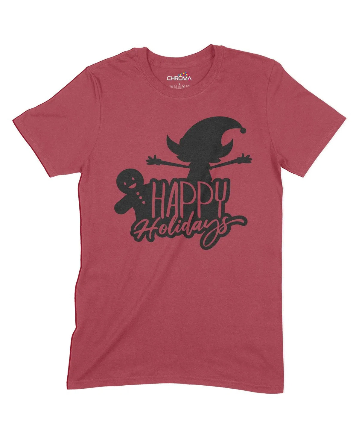 Happy Holidays Unisex Adult T-Shirt Chroma Clothing