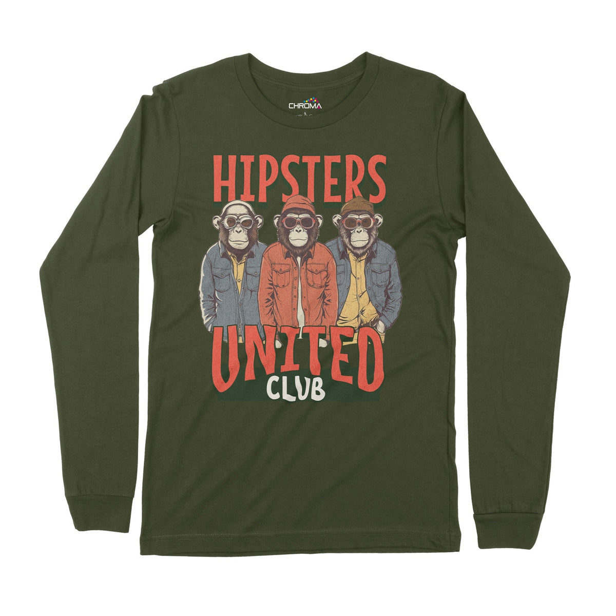 Hipsters United Club | Long-Sleeve T-Shirt | Premium Quality Streetwea Chroma Clothing