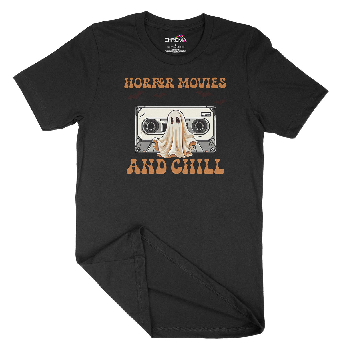 Horror Movies And Chill Unisex Adult T-Shirt | Premium Halloween Cloth Chroma Clothing