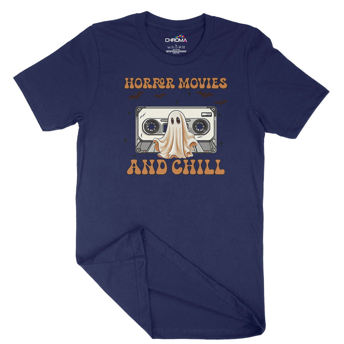 Horror Movies And Chill Unisex Adult T-Shirt | Premium Halloween Cloth Chroma Clothing