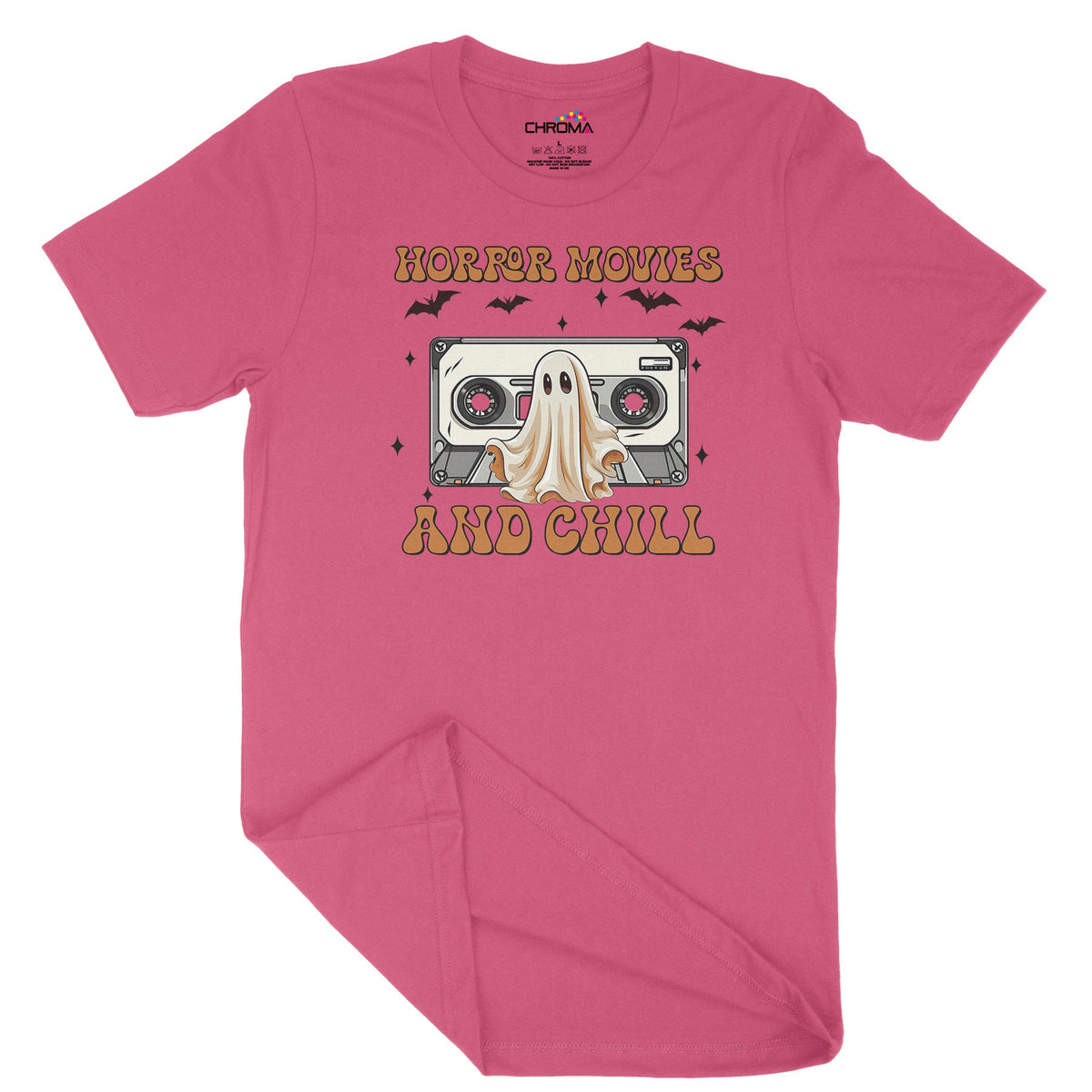 Horror Movies And Chill Unisex Adult T-Shirt | Premium Halloween Cloth Chroma Clothing