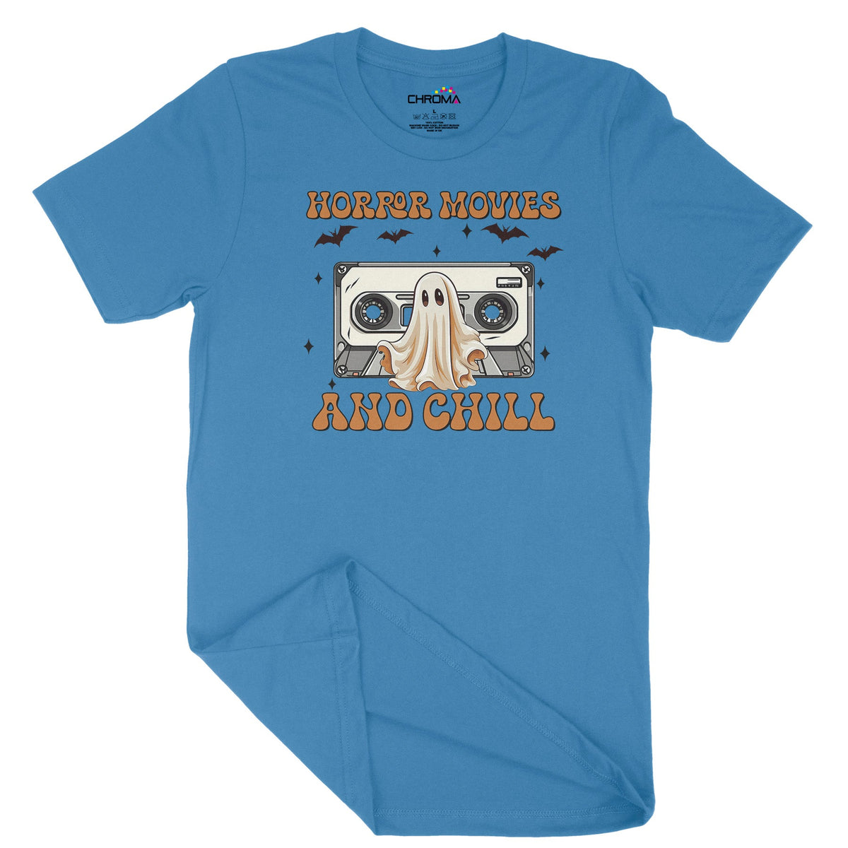 Horror Movies And Chill Unisex Adult T-Shirt | Premium Halloween Cloth Chroma Clothing