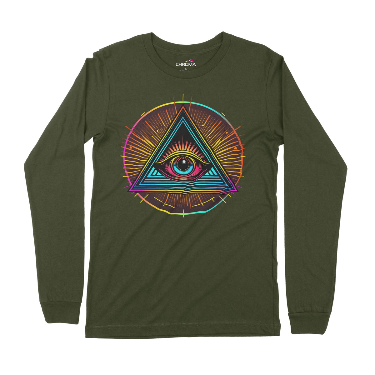 Illuminati Eye Of God | Long-Sleeve T-Shirt | Premium Quality Streetwe Chroma Clothing