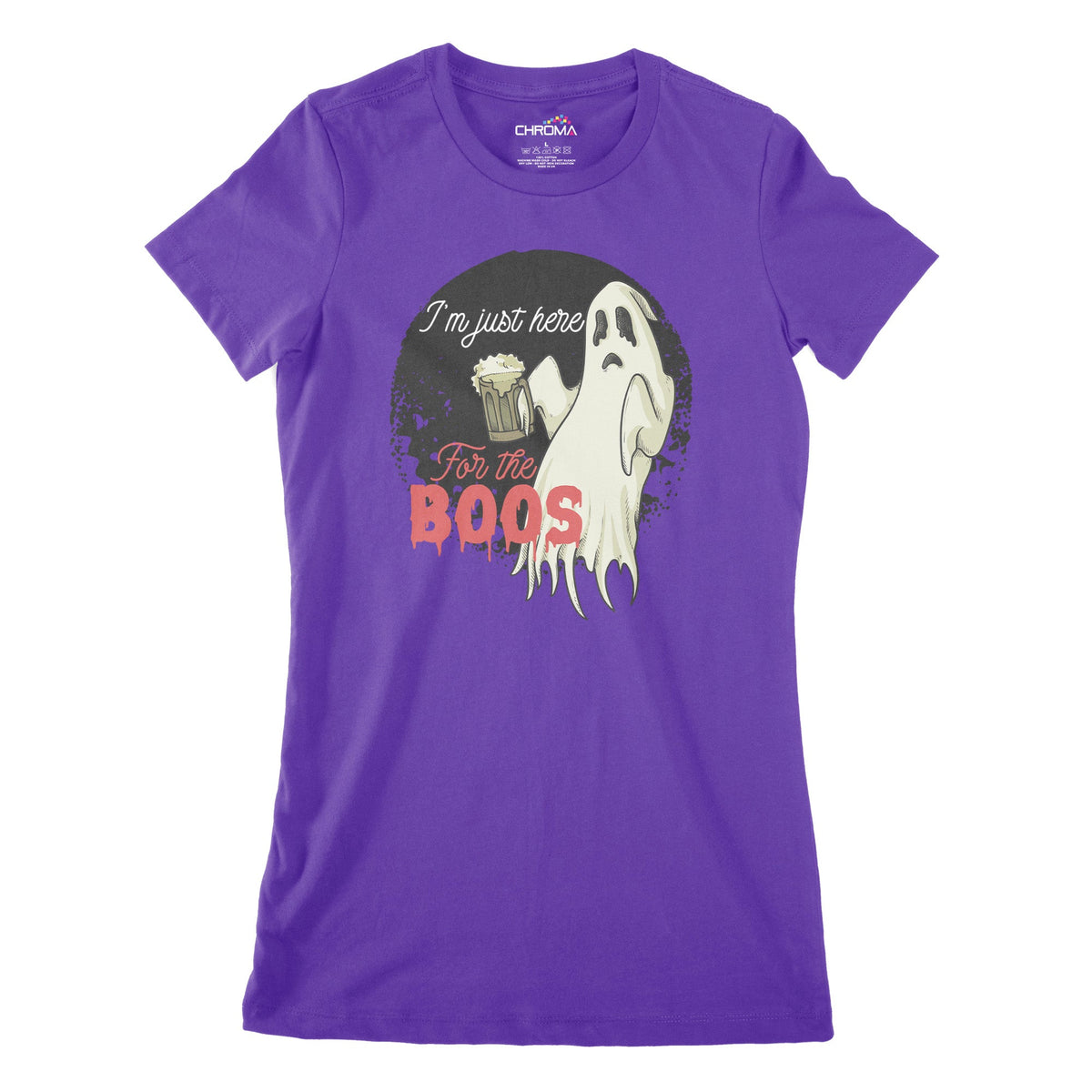 Womens Halloween Shirt For Women Im Just Here For The Boos Wine T-Shirt Womens Halloween Shirt For Women Im Just Here For The Boos Wine T-Shirt