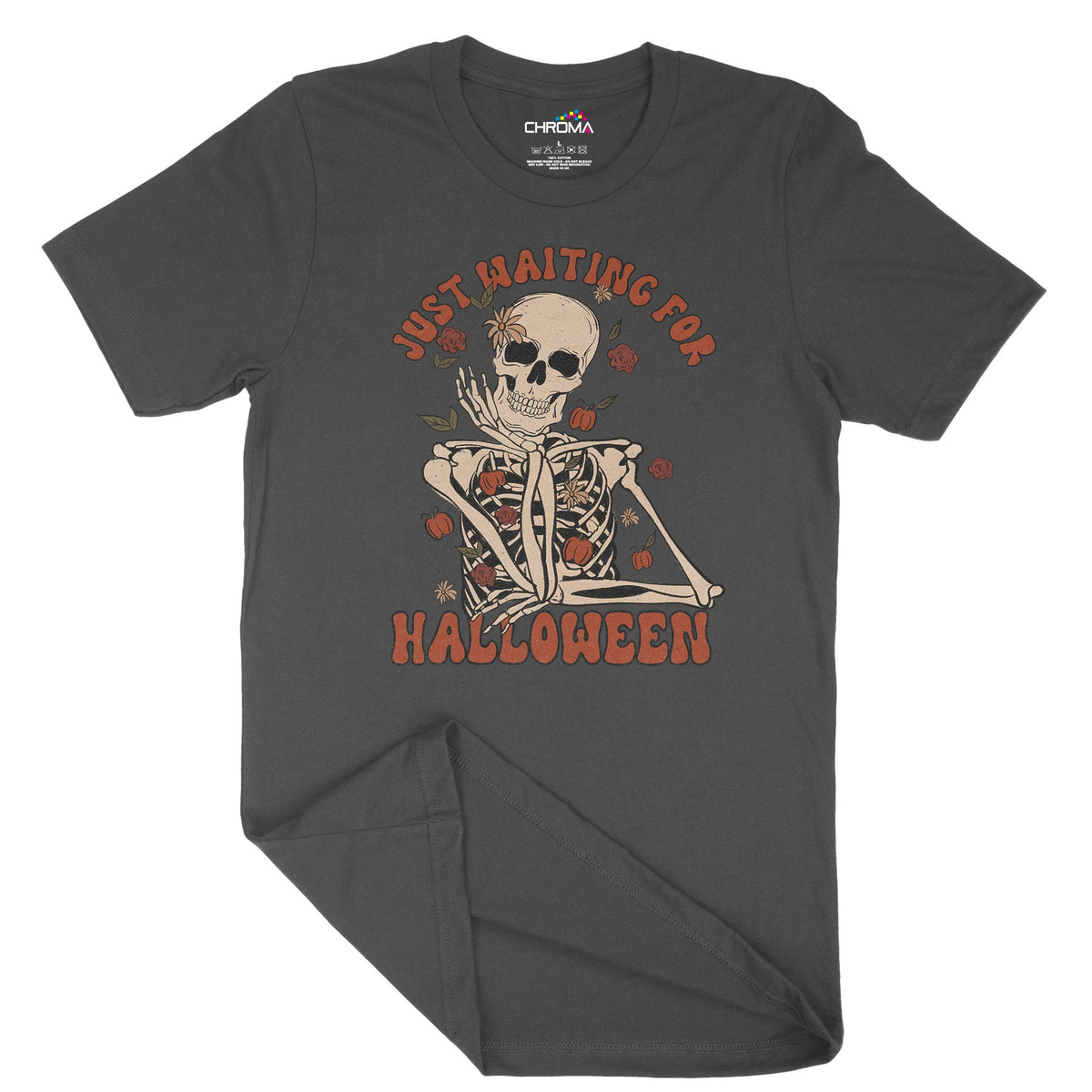 Just Waiting For Halloween Unisex Adult T-Shirt | Premium Halloween Cl Chroma Clothing